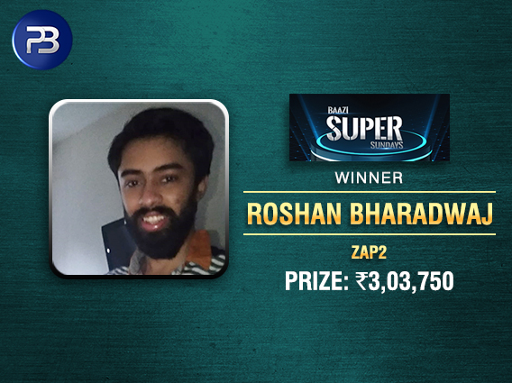 Roshan Bharadwaj wins BSS Superstack on PokerBaazi