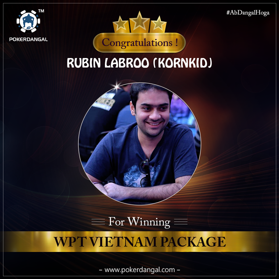 Rubin Labroo wins WPT Vietnam Package on PokerDangal