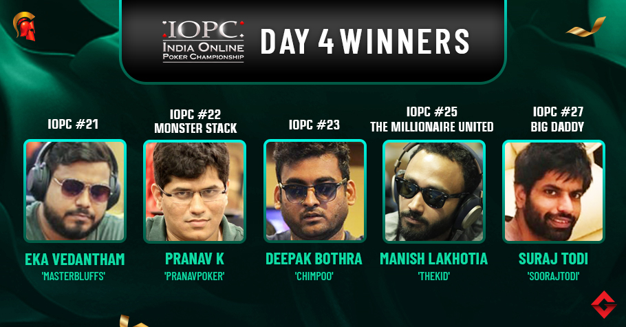 IOPC Day 4: Lakhotia becomes the latest IOPC Millionaire United champ!