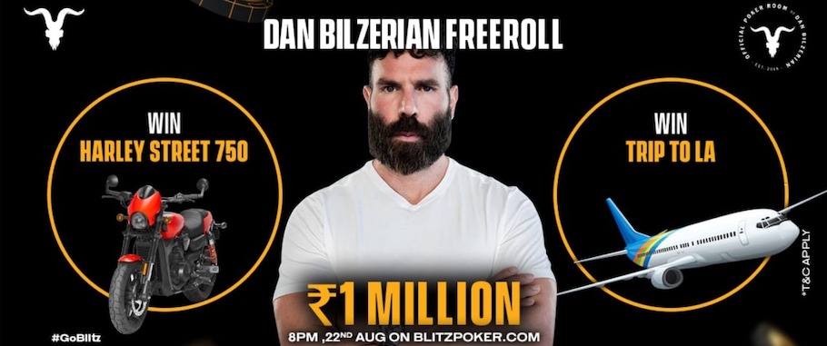 Play Dan Bilzerian's INR 10 L GTD Freeroll on BlitzPoker