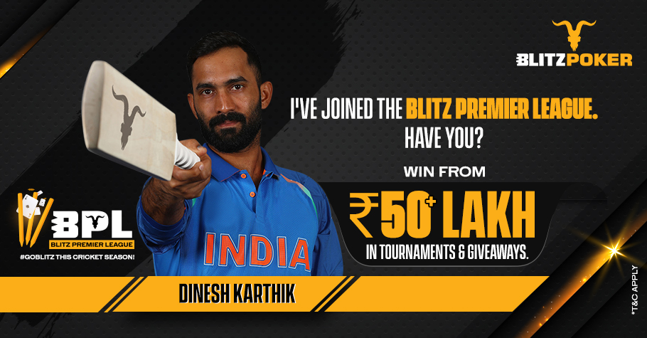 Dinesh Karthik is the face of BLITZPOKER's latest Promotion