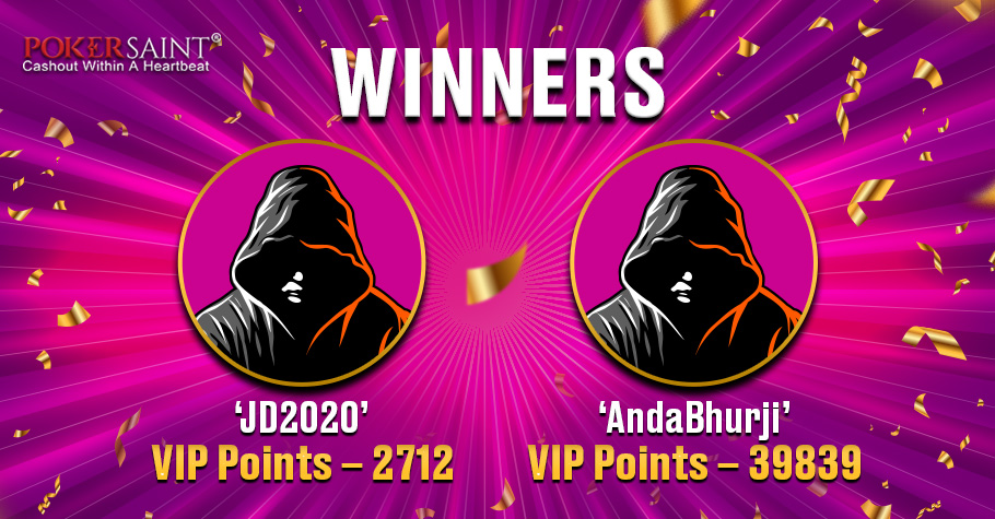 ‘JD2020’ and ‘AndaBhurji’ TOP PokerSaint’s The Conquerors Challenge