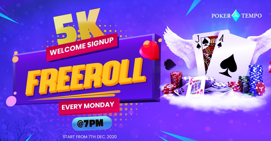 Everyday @7pm PokerTempo, hosts their INR 5000 worth Freeroll starting from 7 December. What is unique about this offer is that after grinding on weekends,