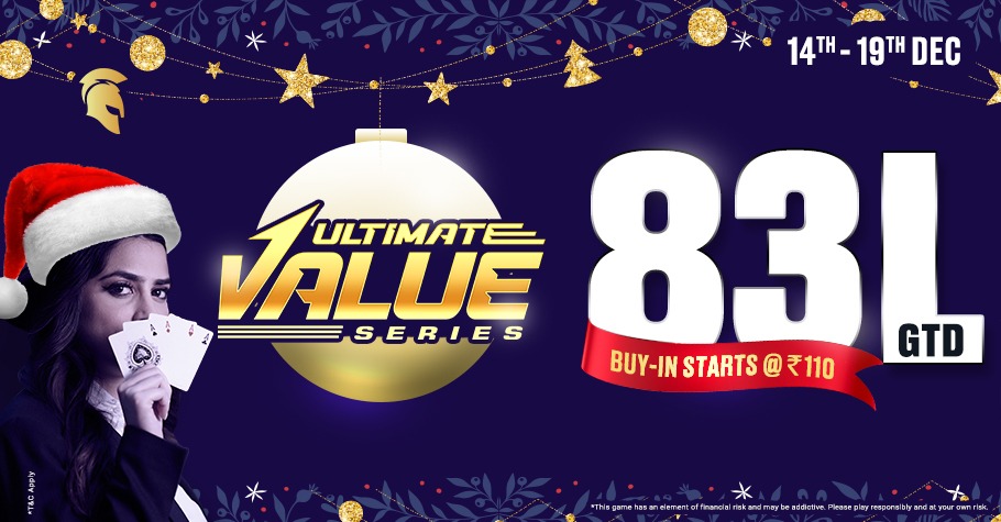 Win INR 83 Lakh GTD On Spartan Poker's Ultimate Value Series