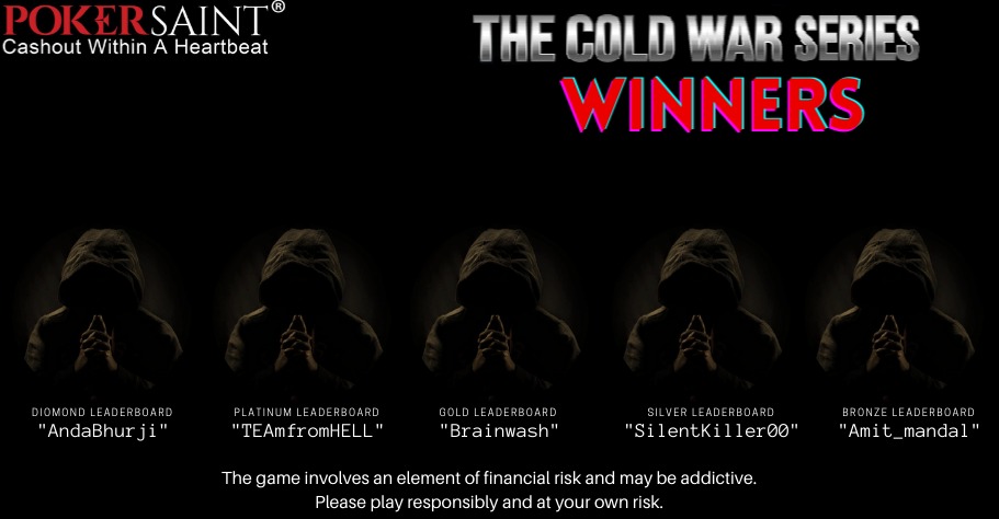 PokerSaint: Cold War Series Leaderboard Winners