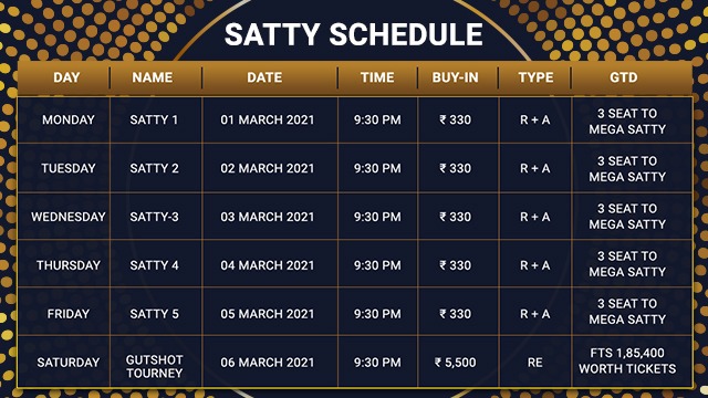 Gutshot Chosen One Satellite Schedule