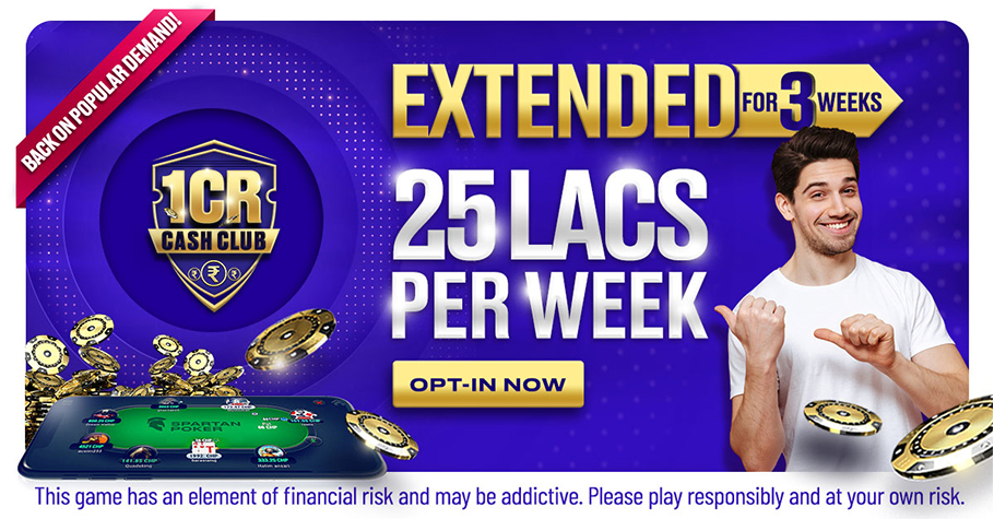 WIN 1 Crore On Spartan Poker’s Cash Club Week