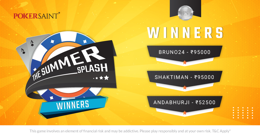 Players ‘CRAZY4U’ & ‘bruno24’ Top PokerSaint’s Summer Splash Series Leaderboard