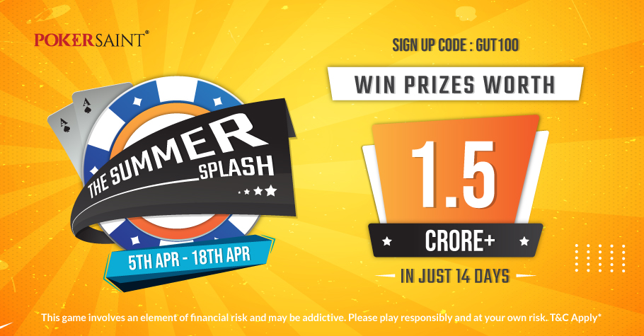 PokerSaint Offers Prizes Worth INR 1.5 Crore With Its Summer Splash Series