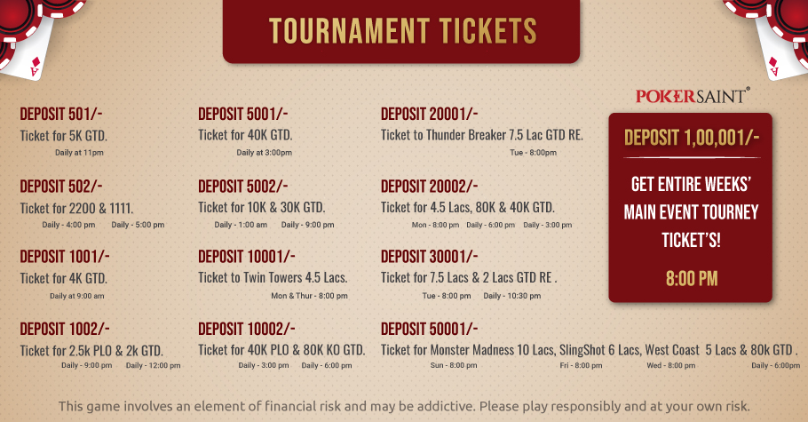 Get FREE Tickets To PokerSaint Tournaments! Yes, FREE!