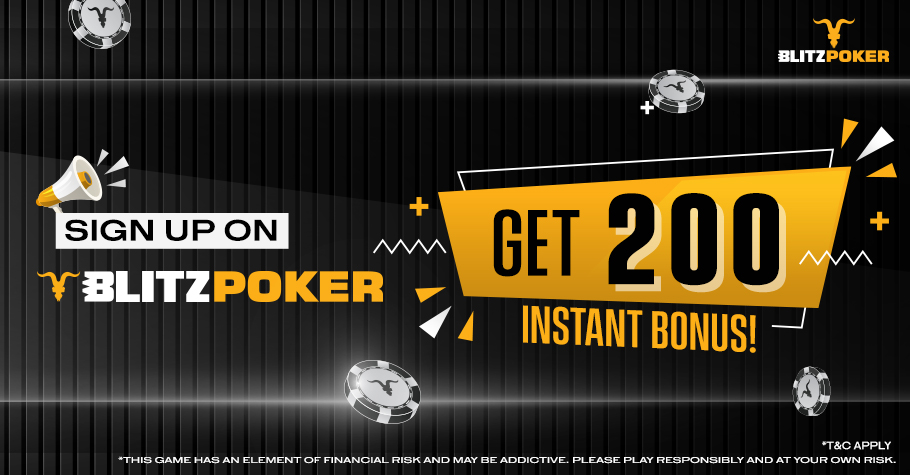 SIGN-UP On BLITZPOKER To Get ₹ 200 Bonus