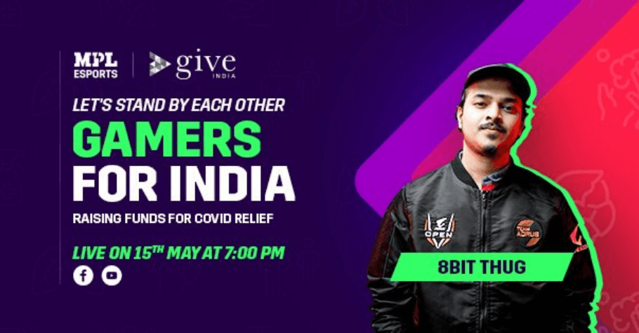 MPL Esports Partners With Give India For COVID-19 Charity Livestream