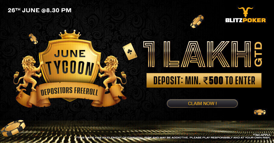 Sign Up On BLITZPOKER To Play The Depositors Freeroll Worth 1 Lakh