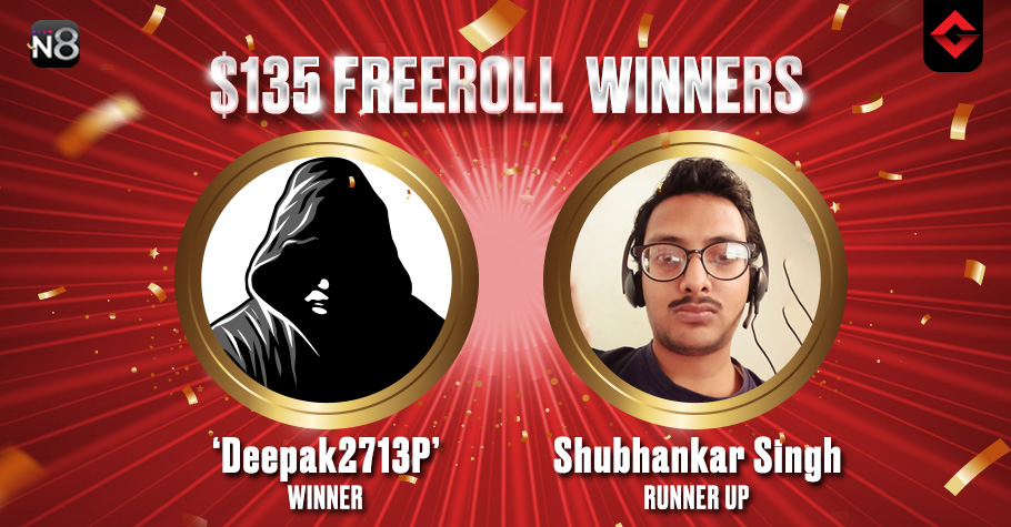 Gutshot's Freeroll On Natural8 Won By 'deepak2713P'