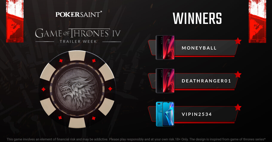 PokerSaint’s Game of Thrones Trailer Week 1 Promotion Was An Explosion Of Rewards