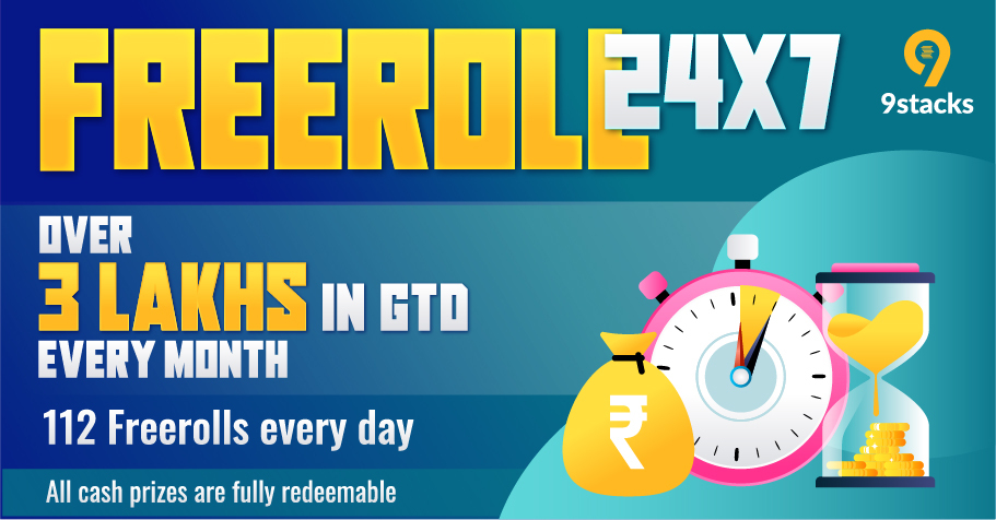 Exclusive 24X7 FREEROLLS On 9stacks With 3 Lakh In Guarantee