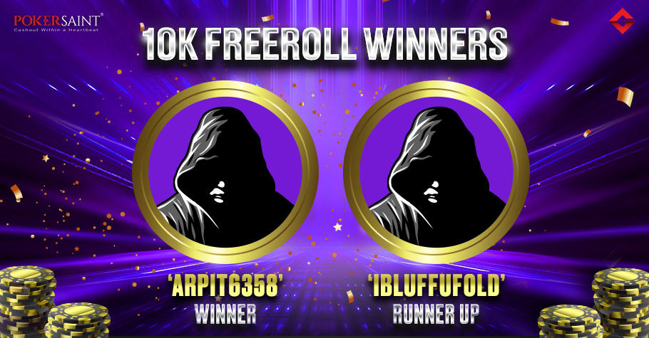 ‘Arpit6358’ Nails Gutshot’s Exclusive ₹10K Freeroll On PokerSaint