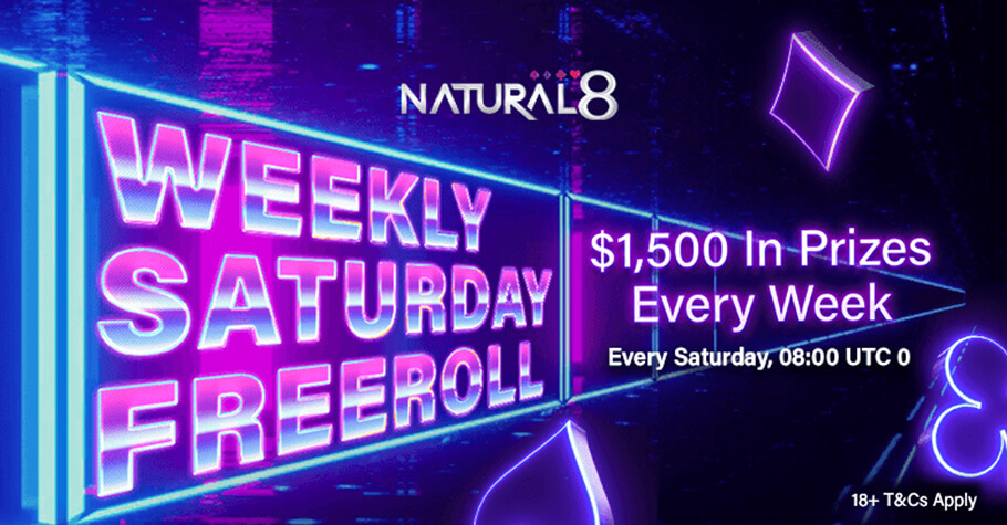 Natural8’s Weekly Saturday Freeroll Offers $1,500 Worth Of Tickets