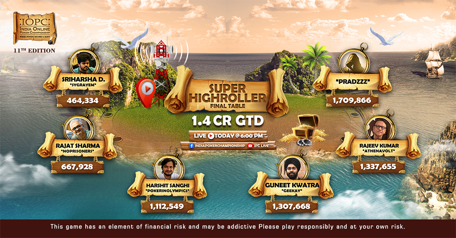 IOPC Super Highroller FT: War Is On With Doddapaneni & Sanghi Fighting For The Top Spot