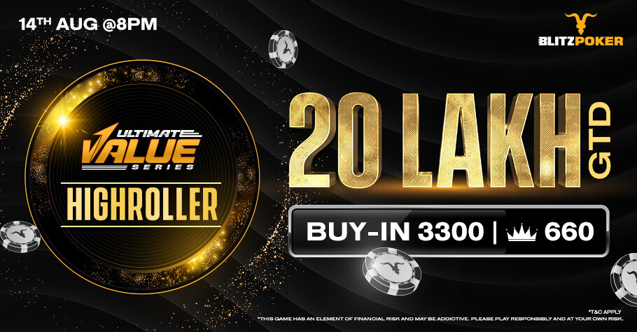 Play The Satellite Tournaments To UVS Highroller Only On BLITZPOKER
