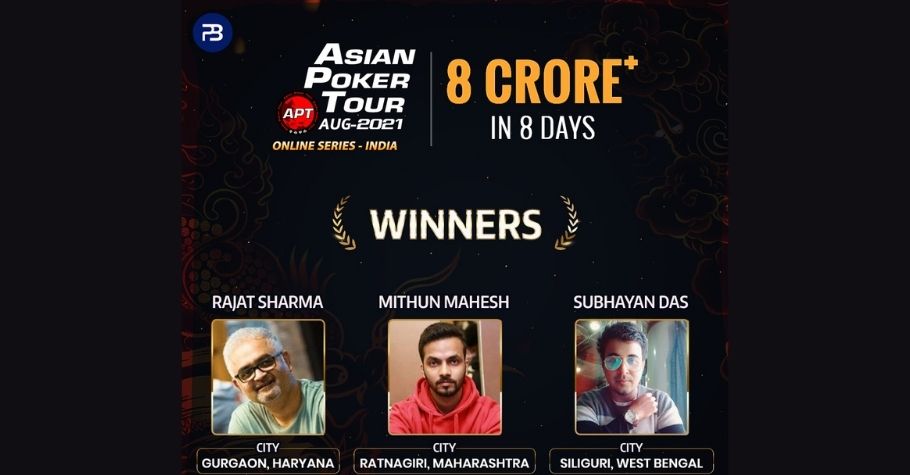 Asian Poker Tour Online Series- India Concludes On A High Note, With Participation From Over 25000 Highly Skilled Poker Players