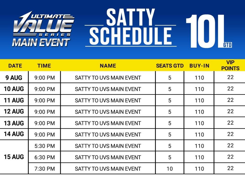 Slay UVS Main Event Sattys Only On Spartan Poker