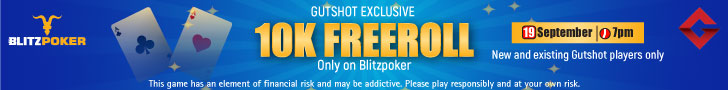 GutshotXBLITZPOKER 10K Freeroll Is Your Chance To Grab Cash