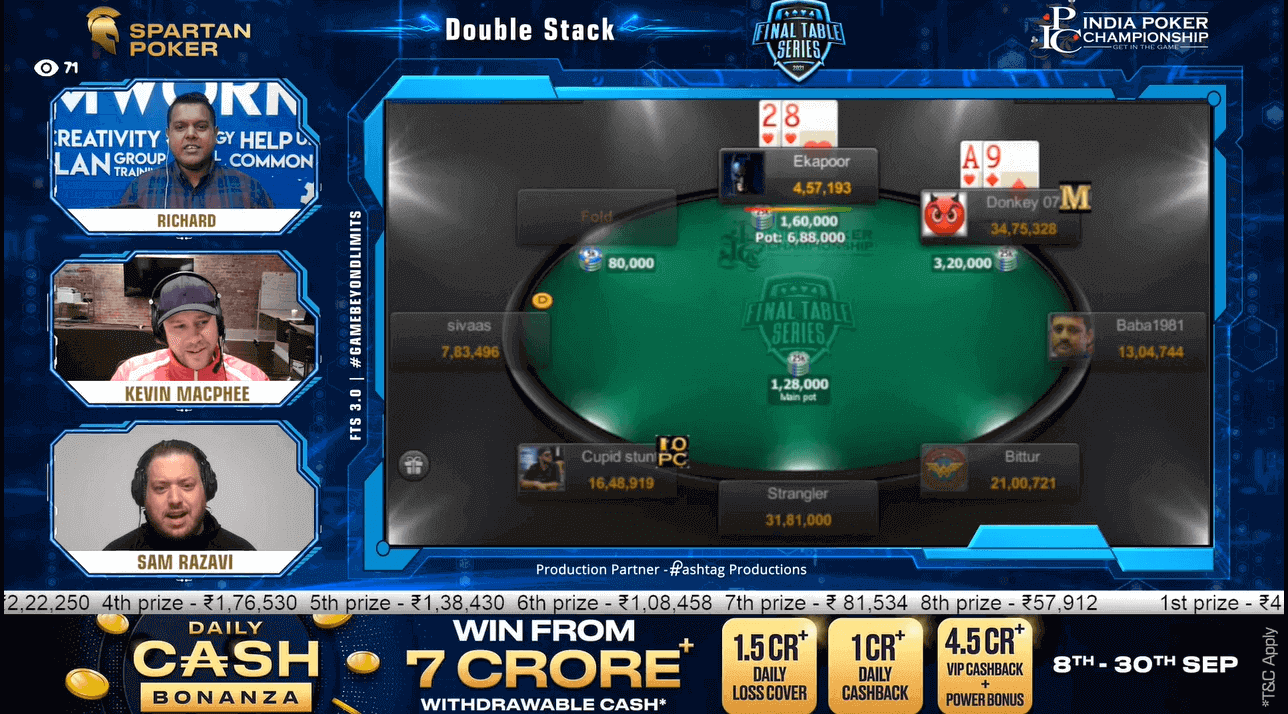 FTS 3.0 – Double Stack – 25 Lakh GTD Final Table Live Stream