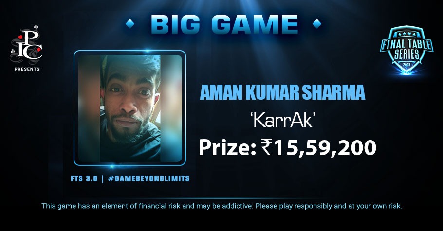 FTS 3.0 Big Game: Aman Kumar Sharma Beats Top Pros To Win The Big Game For 15,59,200