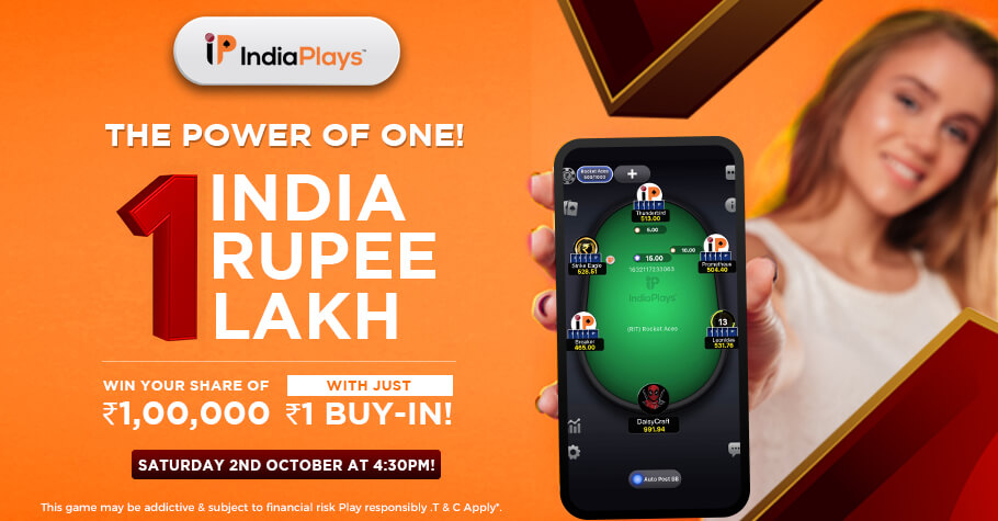 Play 1 Lakh GTD For Buy-In Of Just ₹1 Only IndiaPlays