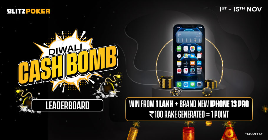 BLITZPOKER’S Diwali Cash Bomb Leaderboard Worth 2+ Lakh Is Just The Offer You Need