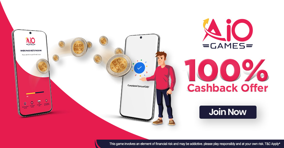 AIO Games Is Offering 100% cashback For Their New Users!