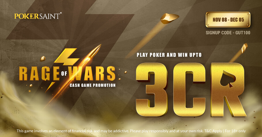 PokerSaint’s Rage of Wars Offers Up To 3 Crore