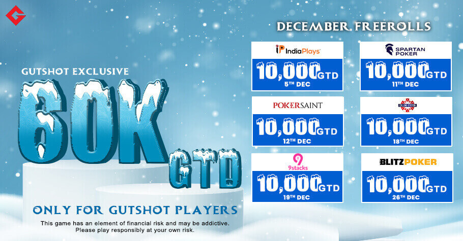 We’re Giving Away Gutshot Exclusive 10K Freerolls All Through December!