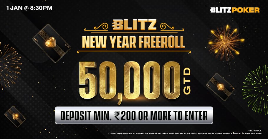 Welcome The New Year With BLITZPOKER’S 50,000 GTD Freeroll