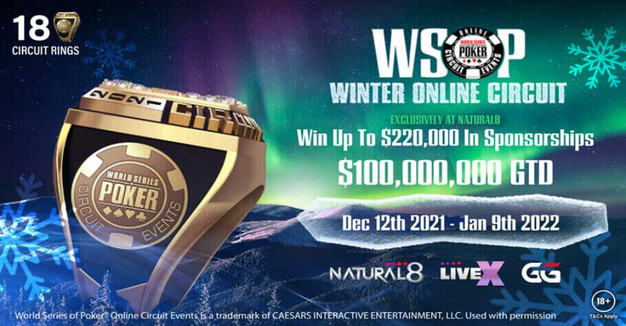 Natural8's WSOP Winter Online Circuit Offers A Huge $100,000,000 GTD