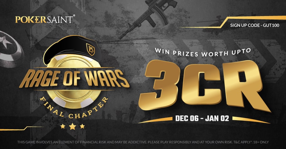 PokerSaint’s Rage Of Wars – Final Chapter Is Giving Away Prizes Worth 3 Crore
