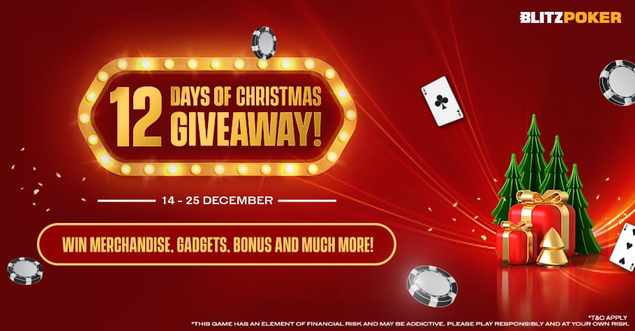 Celebrate The 12 Days Of Christmas Giveaway On BLITZPOKER!
