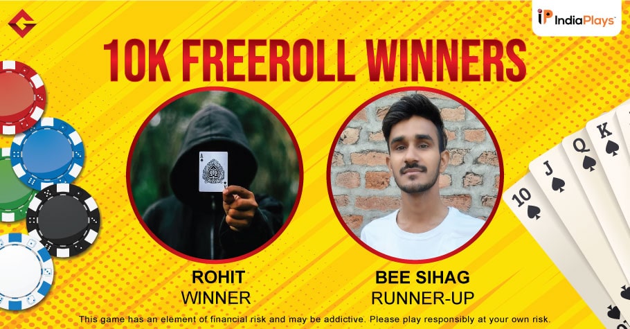 Gutshot Player Rohit Wins Exclusive 10K Freeroll On IndiaPlays