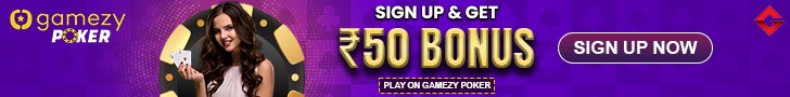 Gamezy Poker Offers A Welcome Bonus Of ₹50