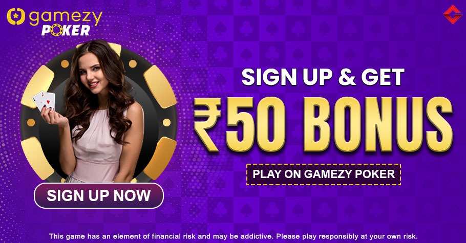 Gamezy Poker Offers A Welcome Bonus Of ₹50