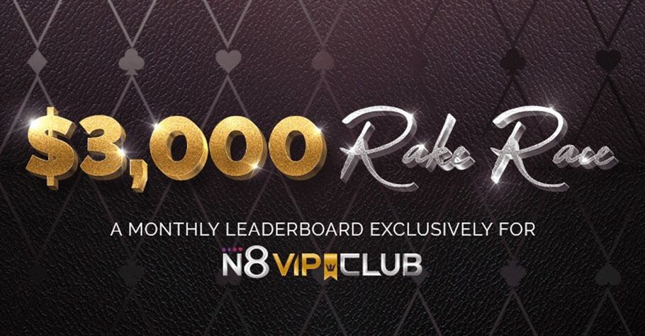 Natural8’s Monthly Rake Race Has $3,000 On Offer Every Month