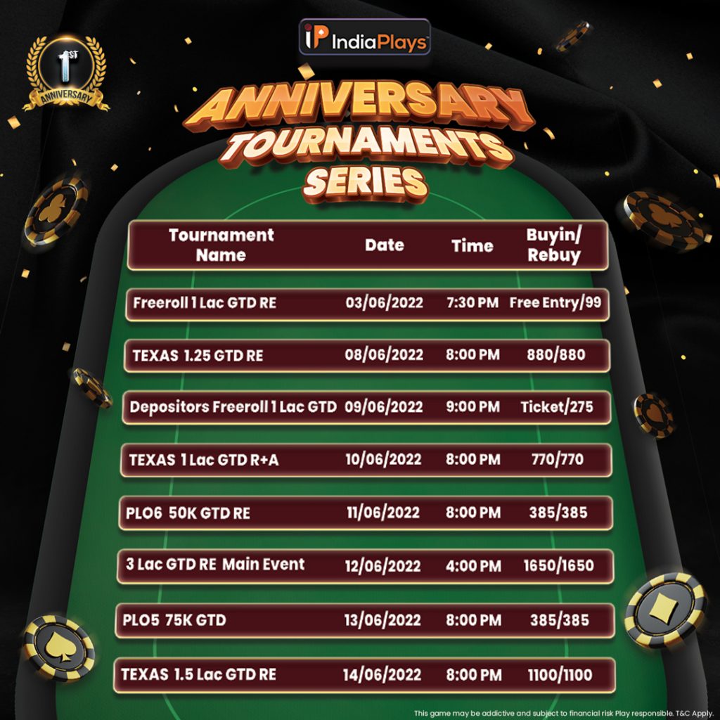 IndiaPlays 1st Anniversary Series Promises A Sweet ₹10 Lakh GTD