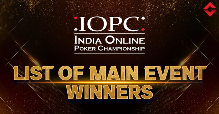 List Of All IOPC Main Event Winners