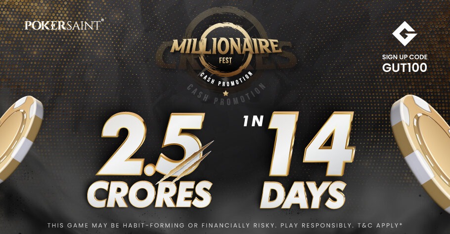 PokerSaint’s Millionaire Fest Promises ₹2.5 Crore GTD
