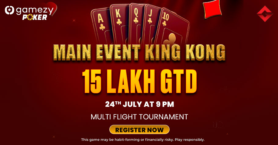 Gamezy Poker’s King Kong ME Offers 15 Lakh GTD