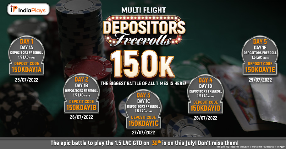 IndiaPlays Introduces A Multi Flight 1.5 Lakh Depositors Freerolls