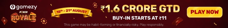 Sign Up On Gamezy Poker To Grab A Share Of ₹1.6 Crore GTD