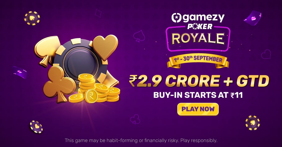 Gamezy Poker Has ₹2.9 Crore GTD In Store For You!