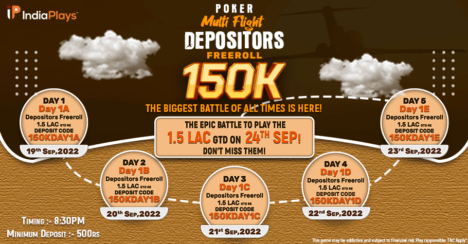 Enjoy Multi-Flight Depositors Freeroll And More Only On IndiaPlaysEnjoy Multi-Flight Depositors Freeroll And More Only On IndiaPlays